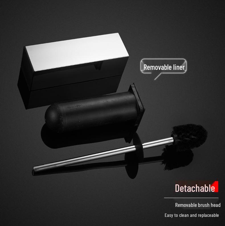 304 Stainless Steel Floor-Standing Toilet Brush with Punch-Free Wall Mount & Deodorizing Long Handle