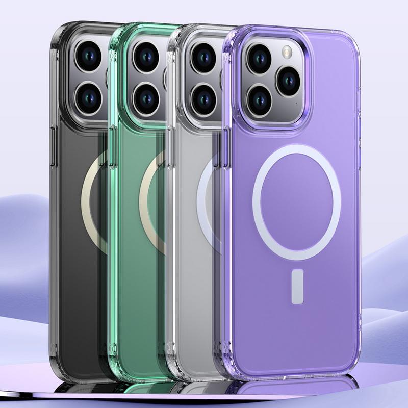 

Прозрачный классический магнитный чехол для Magsafe для Iphone 15 14 Pro Max с металлической рамкой и кнопками из ТПУ, чехол iPhone 15 чистый