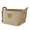 Felt Storage Basket with Handles Foldable Laundry Snacks Toys Clothes Bin for Home Desktop Bear