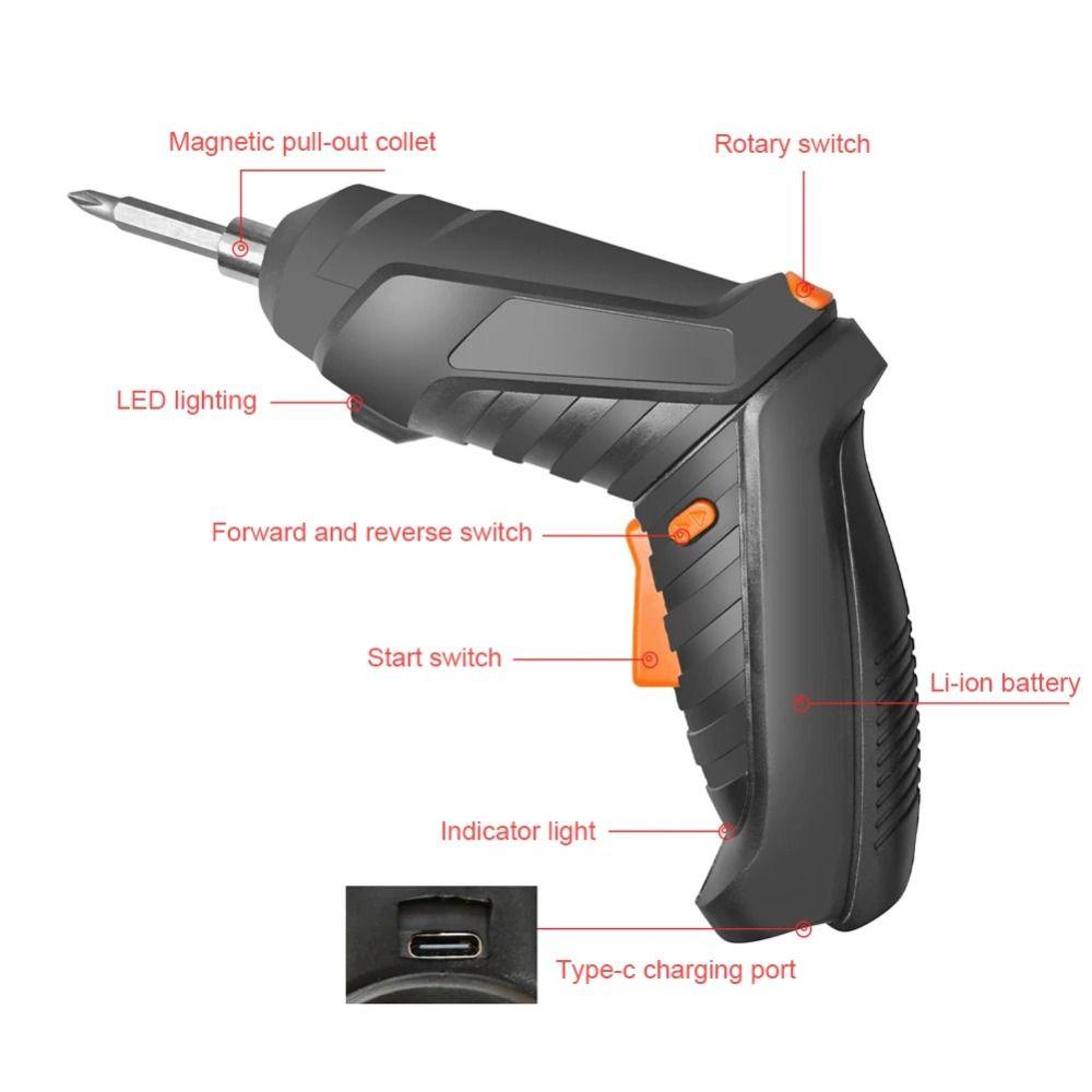 Multifunctional Electric Screw Driver USB Charging Cordless Screwdriver  Drill Driver