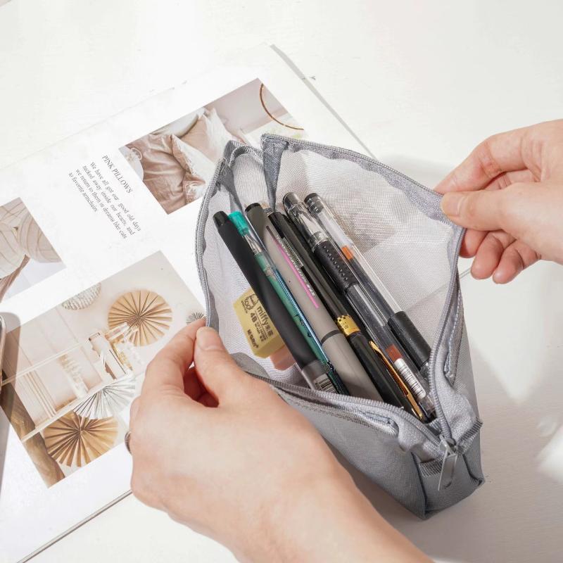 Netz-Federmäppchen Transparent Stifteetui Niedlich Einfach Ästhetische Tasche Organizer Büro Schulbedarf Für Schüler Schreibwaren