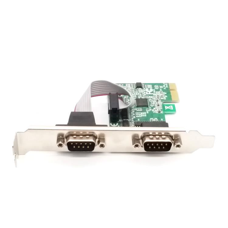 PCI-E To RS232 Dual Port Serial Card for PC Expansion, PCIe 9 Pin DB9 Serial Communication Adapter. Add 2 Serial Ports with This PCIe Card.