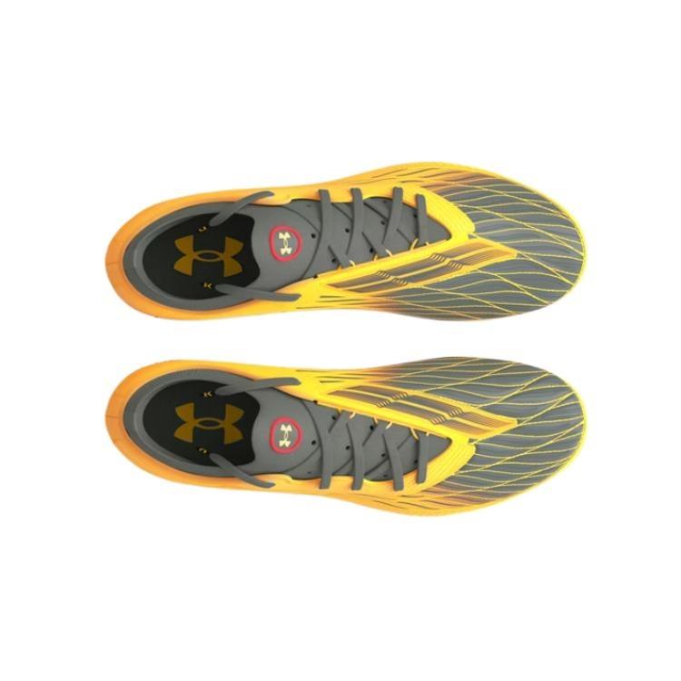 Under Armour MAGNETICO ELITE 4 FG Firm Ground Fabric Soccer Shoes Men's Yellow Gray 3027700-700