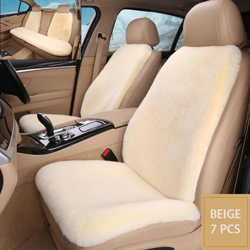 Uniwersalny rozmiar Pluszowe futerko Pokrowiec na fotel samochodowy Pokrowiec do wnętrza samochodu Poduszka na przednie i tylne siedzenie Samochodowa poduszka ochronna na 5 miejsc