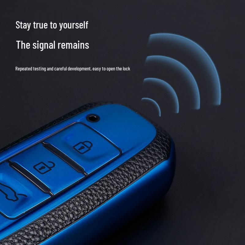 Baojun Car Key Case: 730, 200E100, 560, 530, 630 Leather Pattern Protective Shell with Buckle for Women