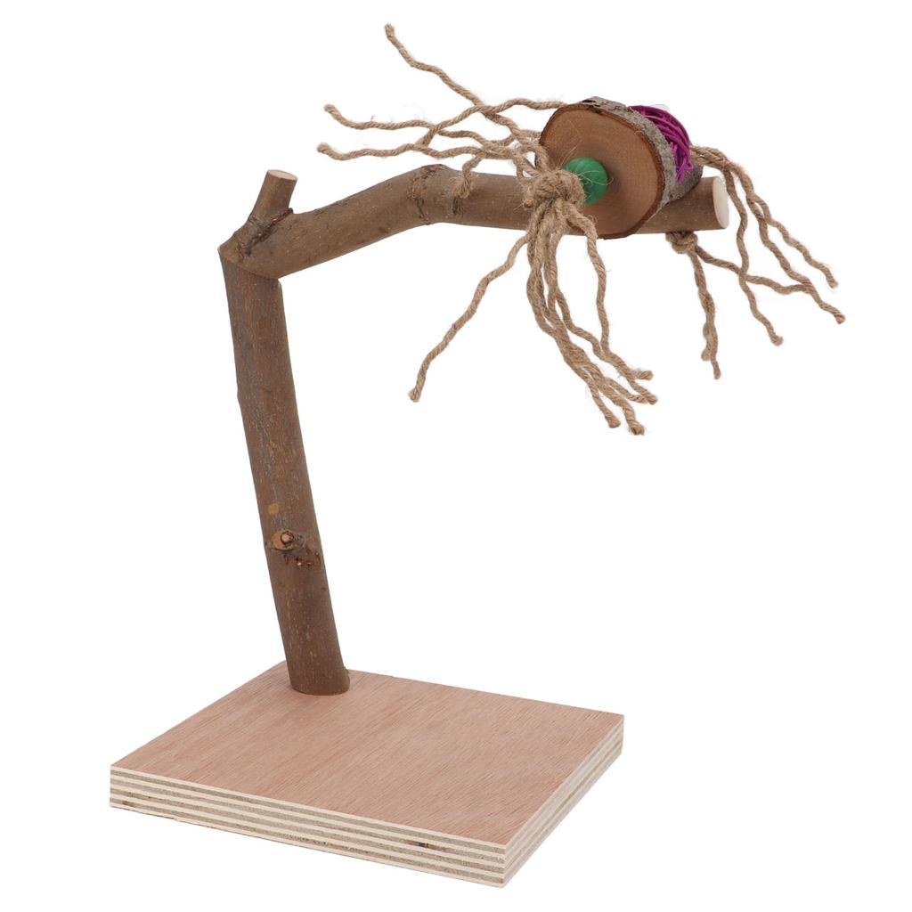 Bird Playstand Wooden Chewing Claws Grinding Parrots Training Rack with Base for Cockatiel