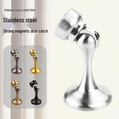 Stainless Steel Magnetic Door Stopper - Dual-Use Silent Wall Mount for Bedroom/Bathroom, Anti-Collision Door Holder