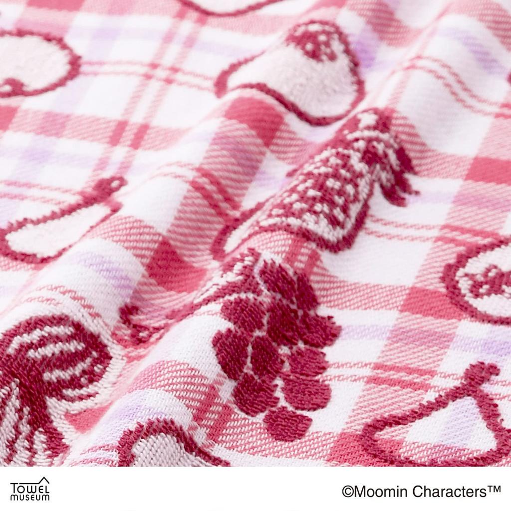 Moomin Checkered Fruit Little My Lunch Fluffy H23 x W33 x Bag, Pink, Cotton, 47-8317300, Approx. D11.5cm