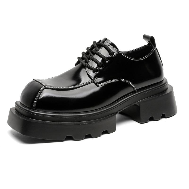 

Кожаные туфли мужские деловые с квадратной головкой повседневные британские туфли для жениха на свадьбу 3132-J 44 чёрный