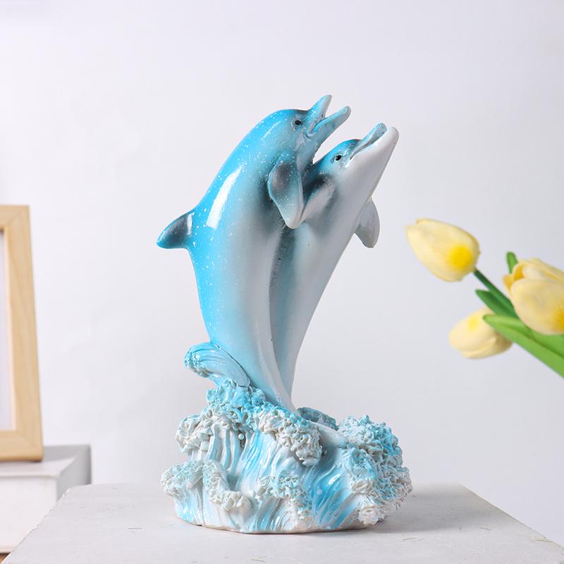 Dolphin Family Resin Statue Decorative Craft for Home, Bedroom, Living Room, Study, or Entrance Table Decor