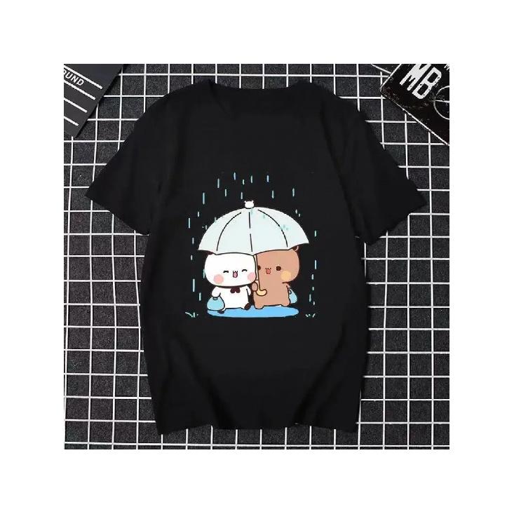 Bubu Dudu Print T Shirt Funny Anime Women Crew Neck Top Comic Manga Unisex Summer Clothes Women Clothes