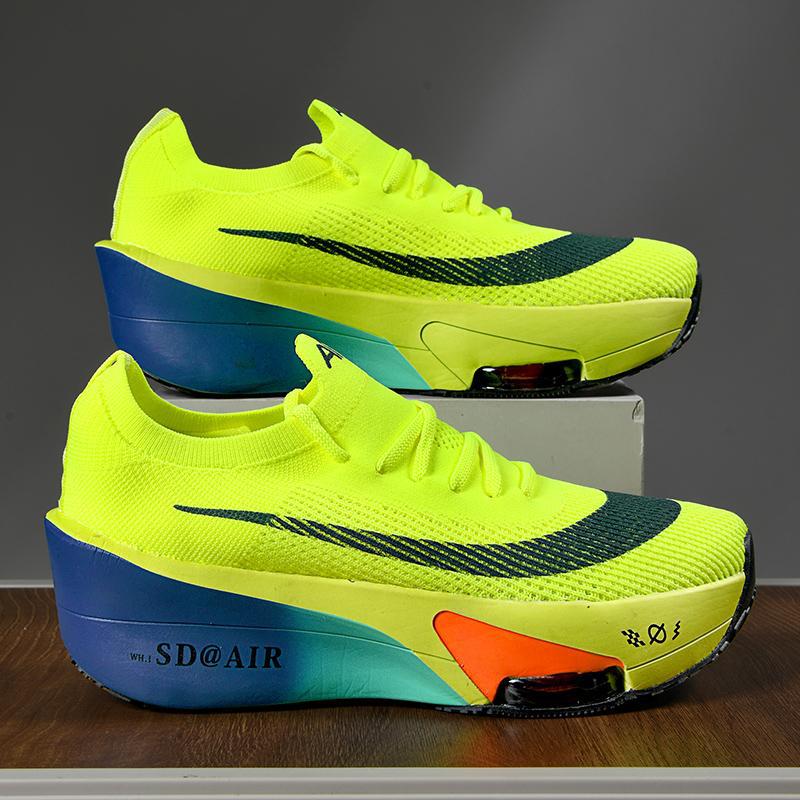 Summer new marathon running shoes racing carbon board running shoes male and female students physical test sports shoes outdoor sports