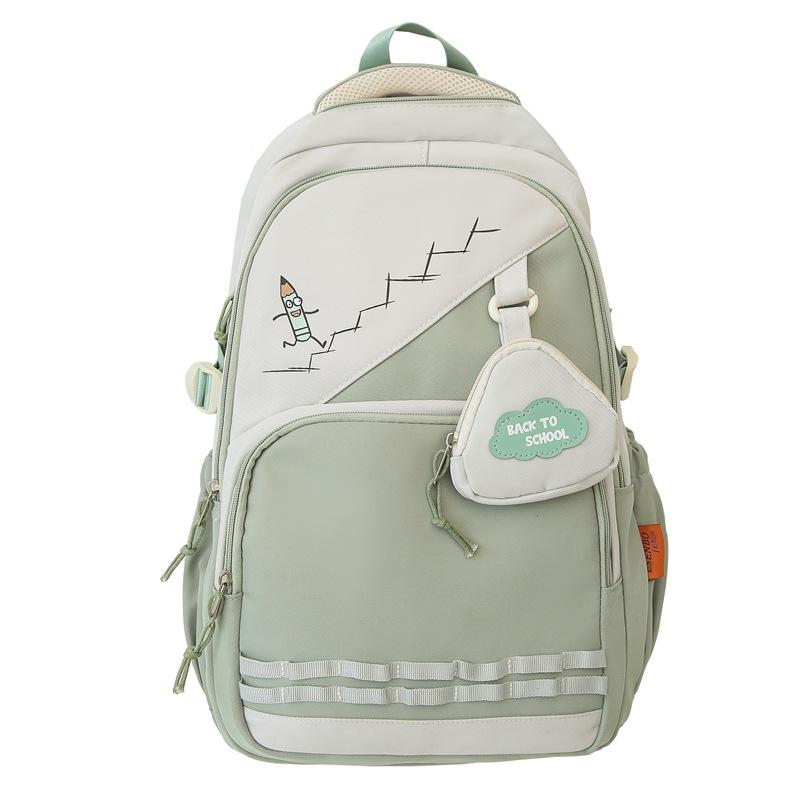 Schoolbag College Style College Student Backpack Mother and Child Bag Class School Bag ins Japanese Contrast Color Simple Trend Backpack Wholesale