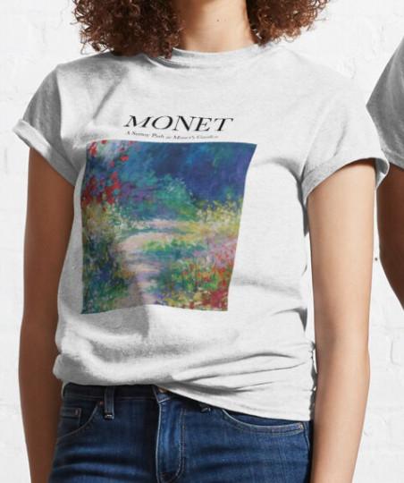 A Sunny Path At Monet`s Garden T shirt Claude Monet %100 Premium Quality S