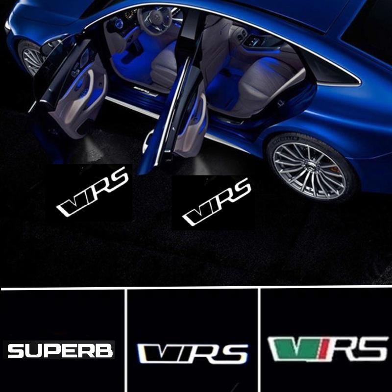 ZDVK6 Car Door LED HD Welcome Courtesy Shadow Projector Lamp Logo Light For Skoda VRS Octavia A5 MK2 Superb 2 MK2 3 MK3 3U 3V 3T 3V5
