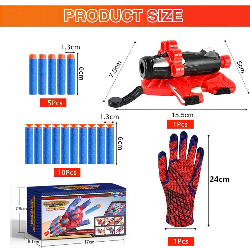 

Children s wrist toy five hole wristband hero launcher soft spring suction cup spinning spray One Size