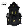 Gothic Home Decor Accessories Lighted Halloween Village House Statue with LED Light, Black Spooky Figurine for Tabletop Holiday Inspired Interior