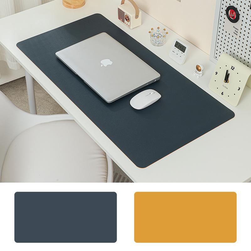 Simple Eye Protection Thickened Locking Edge Mouse Pad Large High-end Dirt-resistant Office Desk Pad Solid Color Waterproof Computer Mat