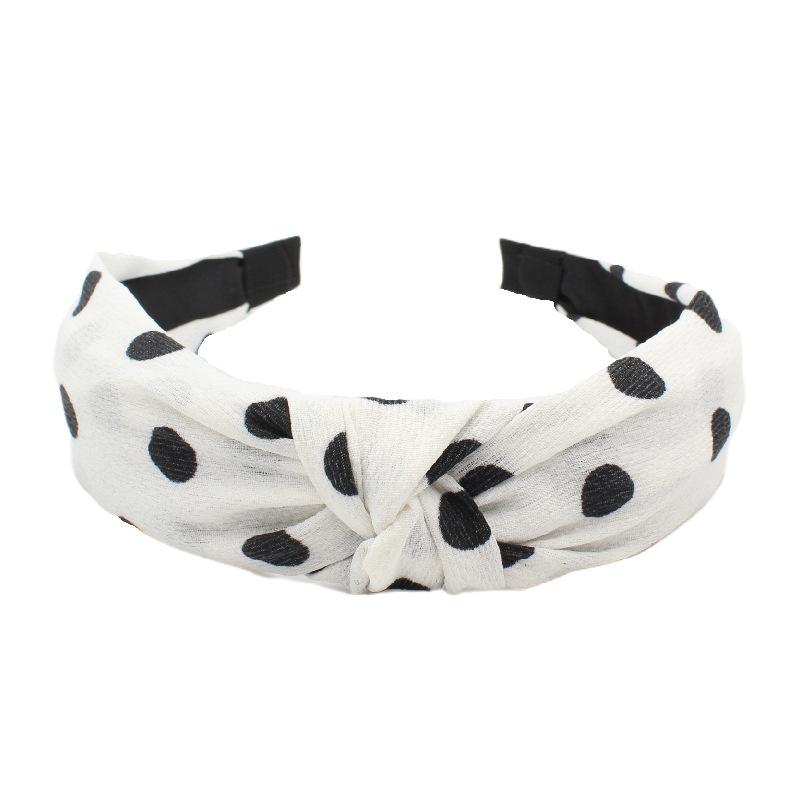 Chic Floral Printed Headband for Women Polka Dot Hairband Fashion Hair Accessory for Girls Daily Use