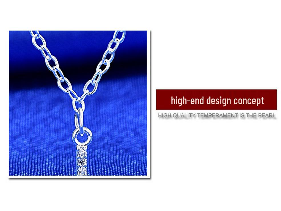 Collana con Ciondolo Alfabeto Argentato Stile Coreano - Catena Clavicola Moda Donna