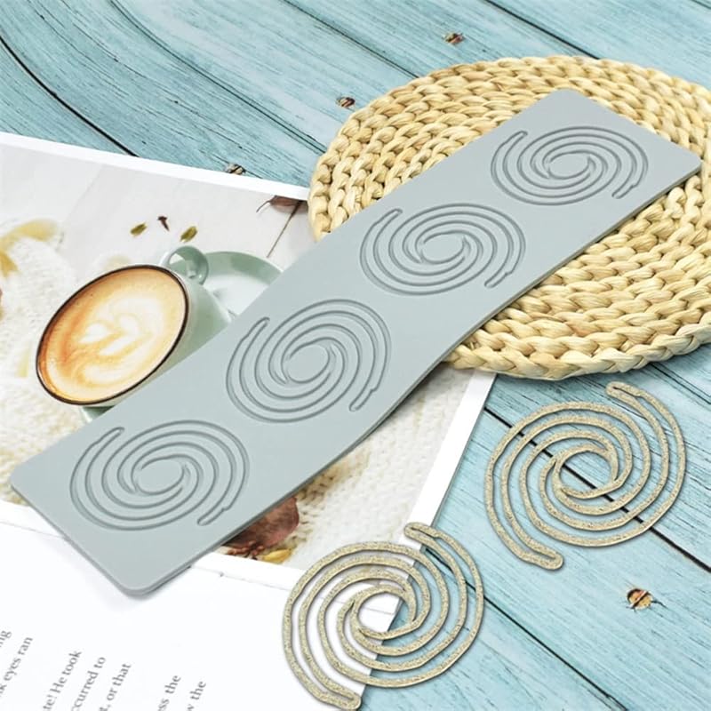 Geometric Pattern Mold, 3D Hollow Spiral Mold Silicone Fondant Candle Mold for Cake Cupcake Food Decorations (F_12x3.28x0.08inch)