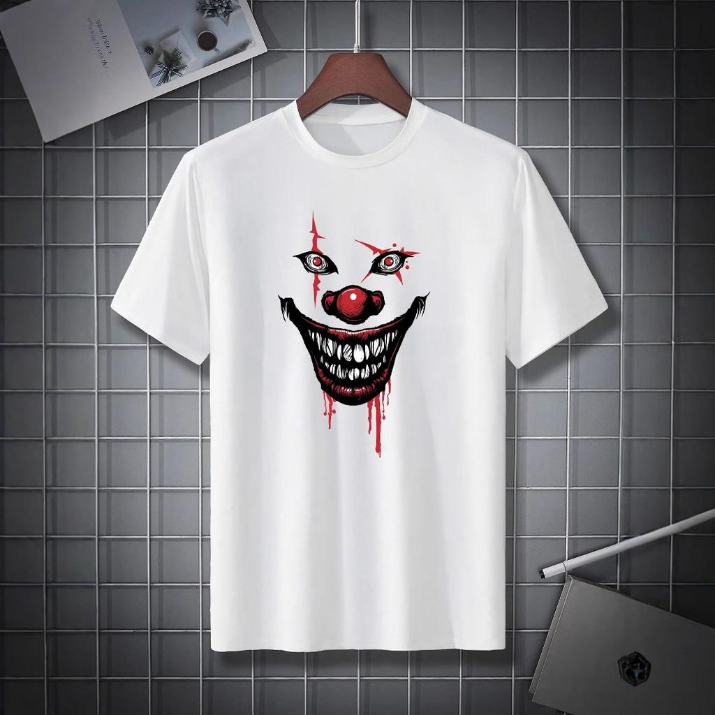New Summer Men's Cute Smiling Face Printed T-shirt Young Men's Short Sleeves