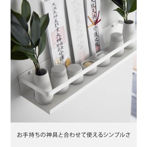 Yamazaki Tower Shinto Shrine, White, Compatible with Plasterboard Walls, Approx. 45cm W X 12cm D X 7cm H, Includes Plasterboard Tweezers and Wood Scre