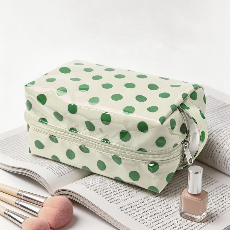 Large Striped Wash Cosmetic Bag for Women Portable Zipper Makeup Bag Large Capacity Toiletry Storage Organizer Pouch Bags
