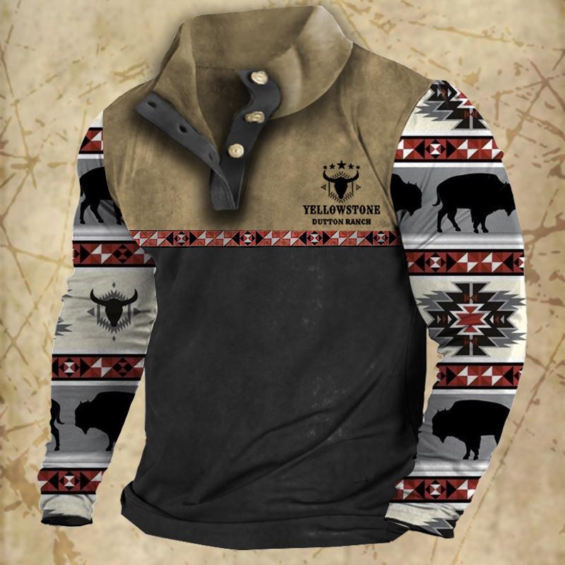 Vintage Men's Hoodies Autumn Long Sleeved Street Button Pullover Oversized Clothing for Men Sweatshirt Fashion Casual Hoodie