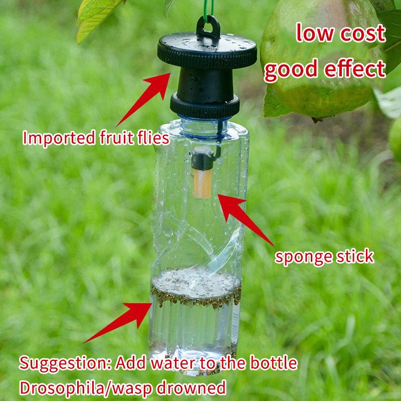1/2/3/4Pcs Black Fruit Killer Plastic Drosophila Trap Fly Catcher Pest Insect Control For Home Farm Orchard And Vegetable