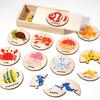 Children Montessori Educational Toys Wooden Circular Puzzle Marine Cognition Matching Game Early Preschool Toys for Kid Learning