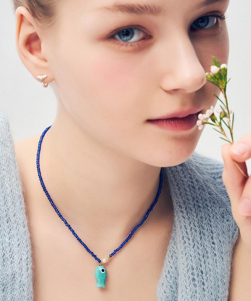 Dana Burton Happy Fish Glass Necklace