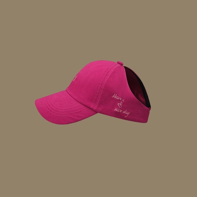 Can tie high ponytail baseball cap women's summer sweet and cool love  cycling sun protection empty top cap ins