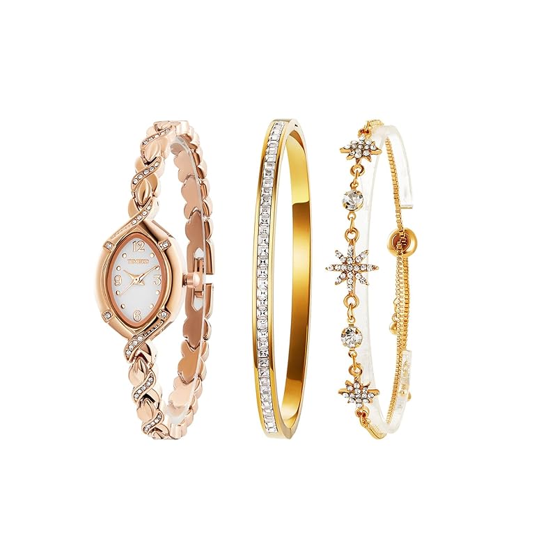 

TIME100 bracelet style ladies watches Japanese Citizen movement duotone 30M waterproof women s watches gift set present bracelet casual look fine