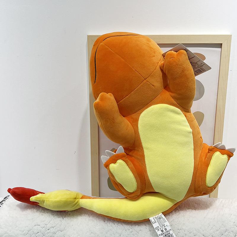 Non-Toxic New Original Lying Down Charmander Plush Pokemon Pillow Soft Plush Toy Japanese Anime Dragon Plush Doll Children'S Gift 35Cm