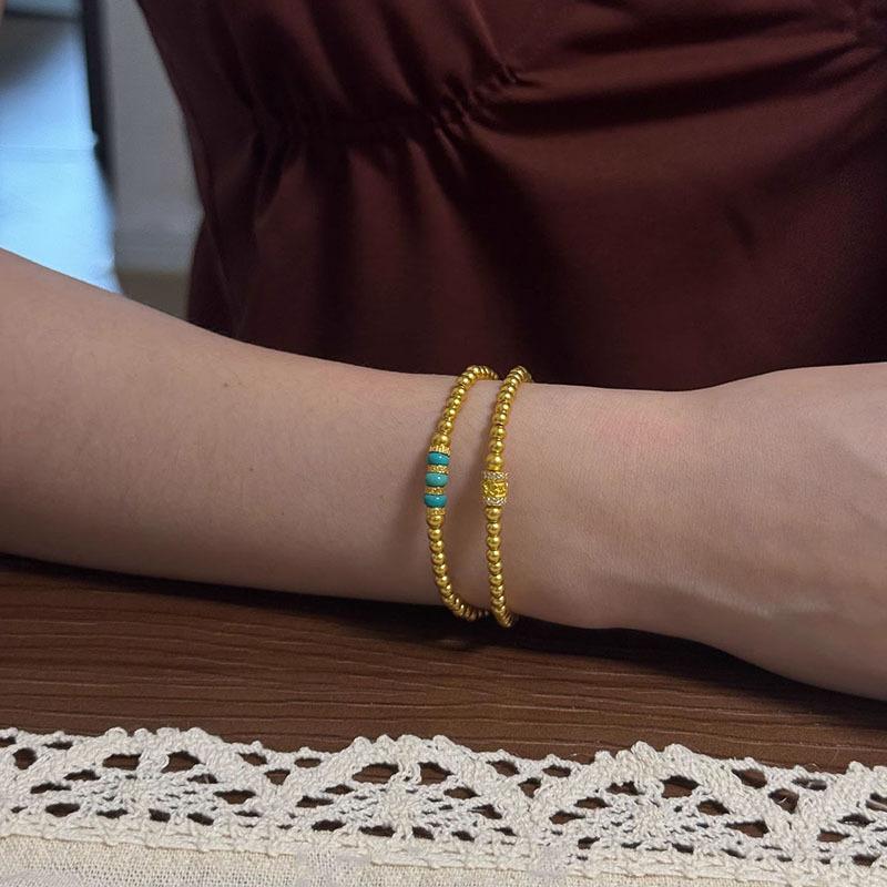 Novo em bracelete de contas empilhadas de dupla camada retrô para mulheres design exclusivo pulseiras de turquesa de alta qualidade pingentes presentes