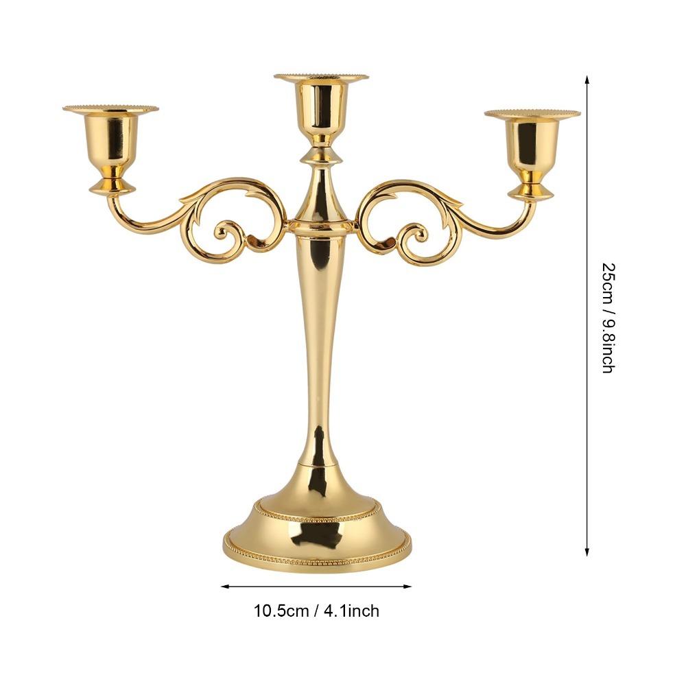3 Arm Candle Candelabra Gold Taper Candle Holder Candelabras Candlestick Holder Table Centerpiece