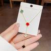 Minimalist Light-Luxury Four-Color Four-Leaf Clover Choker Necklace Bamboo Chain Copper Electroplated Fashionable Versatile