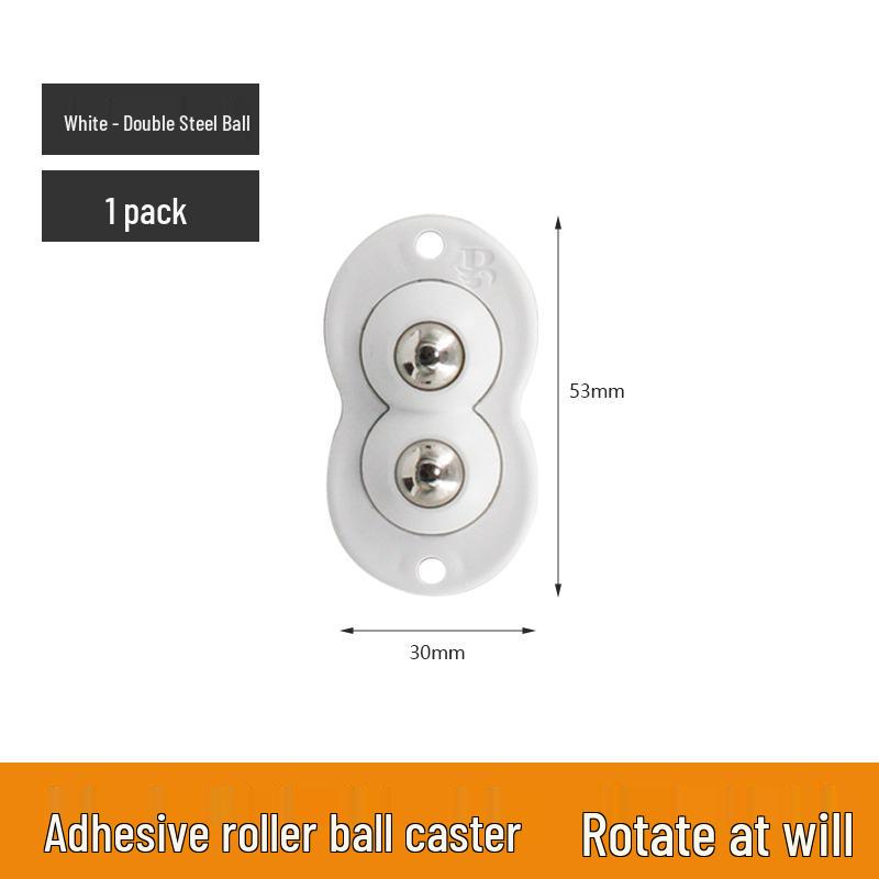 Silent Nylon Ball Bearing Casters - No-Drill Universal Steel Furniture Wheels