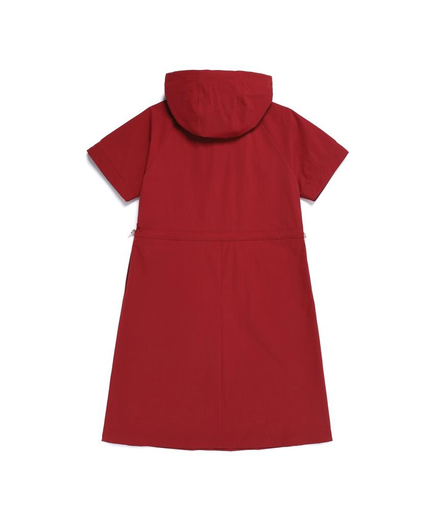 NATIONALGEOGRAPHIC N262Wop141 Women'S Freeze Stretch H-Line Hooded Short Sleeve Dress Deep Rose