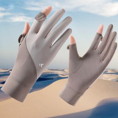 New Touch Screen Ice Silk Gloves Anti-UV Highly Elastic Sunscreen Gloves Breathable Non-slip Driving Mittens Unisex