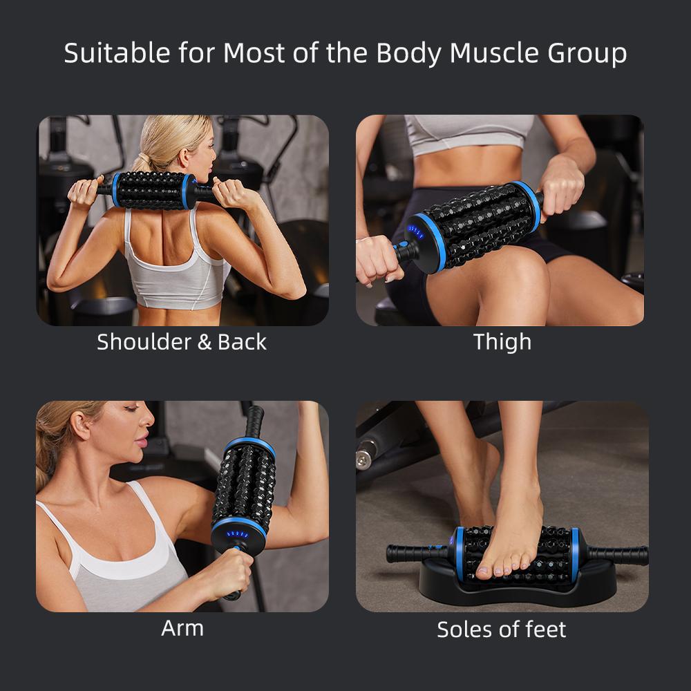 Electric Massage Roller Muscle Relaxation Fascia Roller Massager Fitness Body Rolling Percussive Massager Foot Leg masajeador