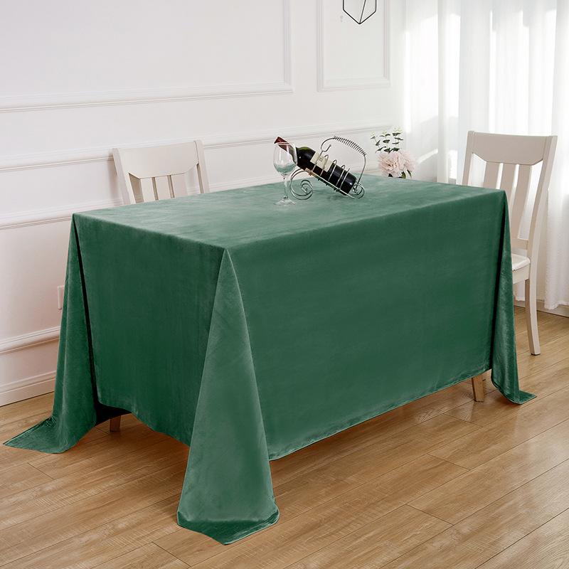 High-End Conference Tablecloth Office Rectangular Tablecloth Dark Green Dutch Flannel Event Sign-In Table Cover Velvet Table Cover