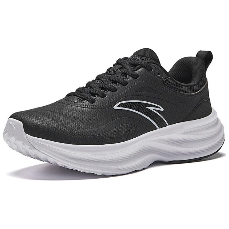 New Anta Light Cloud Cushioning Lightweight Rebound Low Top Running Shoes Men's Black White 112445506-13