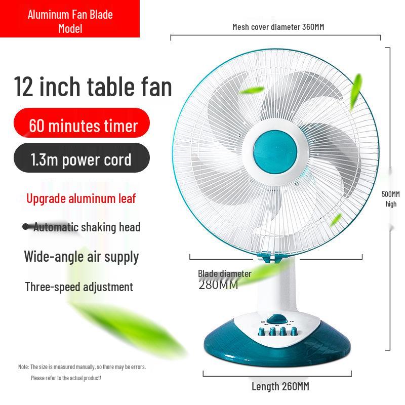 Bili Sha 12/16-inch Low Noise Oscillating Desk & Floor Fan - Ideal for Dorms, Homes & More