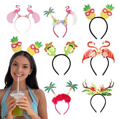 Hawajska opaska na głowę Filcowe Luau Head Boppers Palma Flamingo Ananas Opaski na głowę na letnią imprezę tematyczną na plaży Upominki
