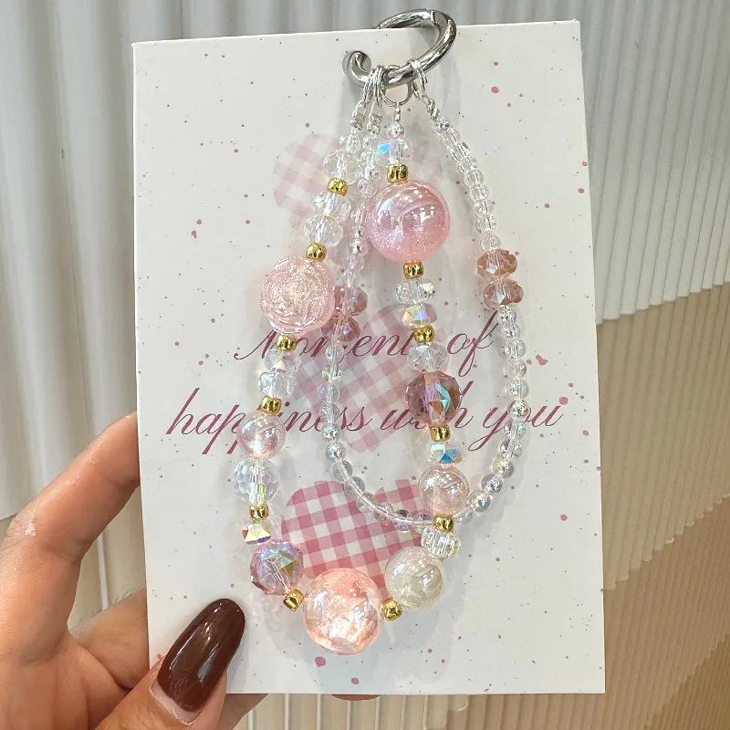 Customized High-End Beaded Phone Lanyard with Anti-Lost CCD Camera Pendant
