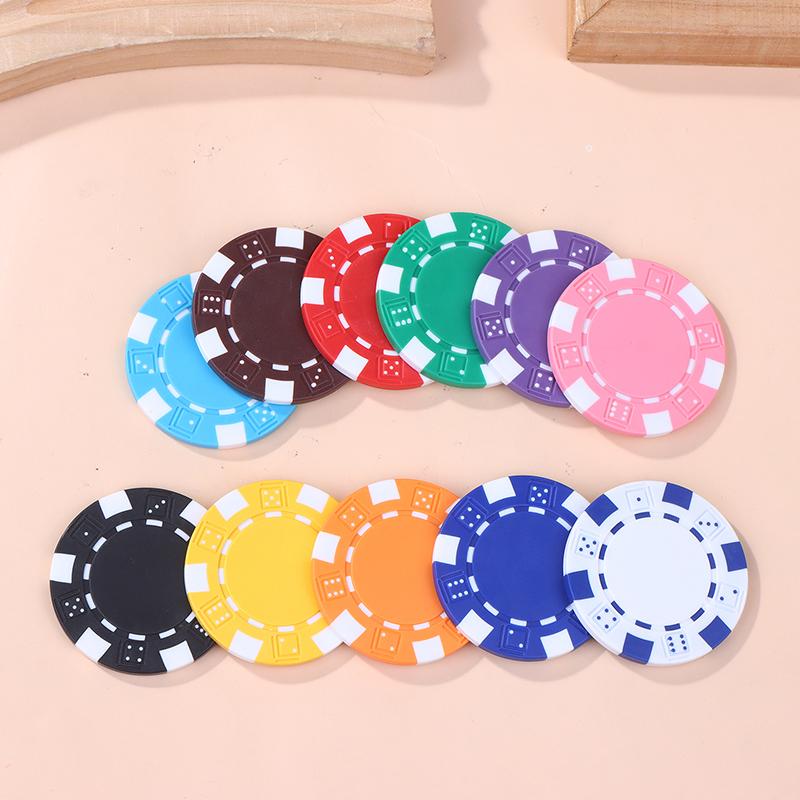 10 Pcs Abs Plastic Poker Chips Casino Texas Hold'Em Poker Metal Coins 11.5G Chips Poker Game Chip Set Accessories