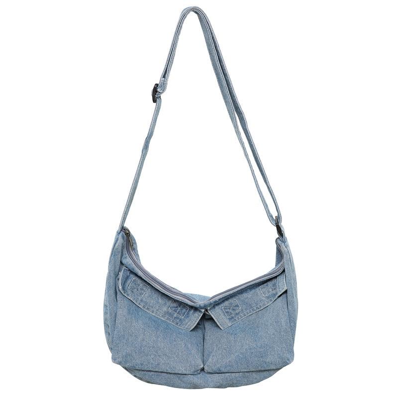 

Джинсовая сумка через плечо женская ретро-сумка-тоут студенческая сумка через плечо светло-синий