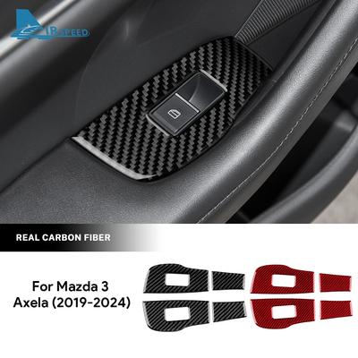 Für Mazda 3 Axela 2019 2020 2025 2025 2025 2025 2025 Auto Hintertür Fensterheberrahmen Panel Echter Weicher Kohlefaser-Aufkleber